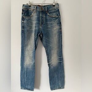 Ben Sherman Button Fly Men's Jeans 28x30 Waddle Slim Leg Distressed